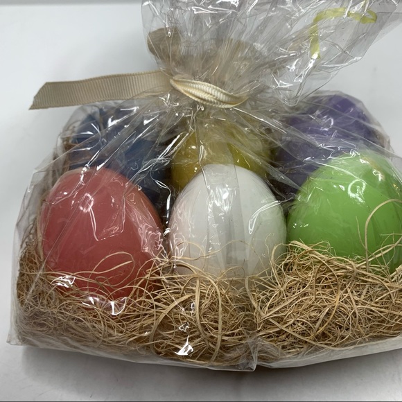 Set of 6 pastel colored egg candles NEW